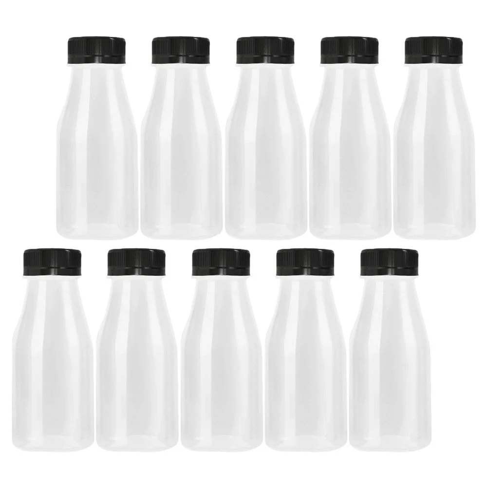 

10pcs Milk Bottles Thickened Plastic Yogurt Bottles Beverage Bottles For Party