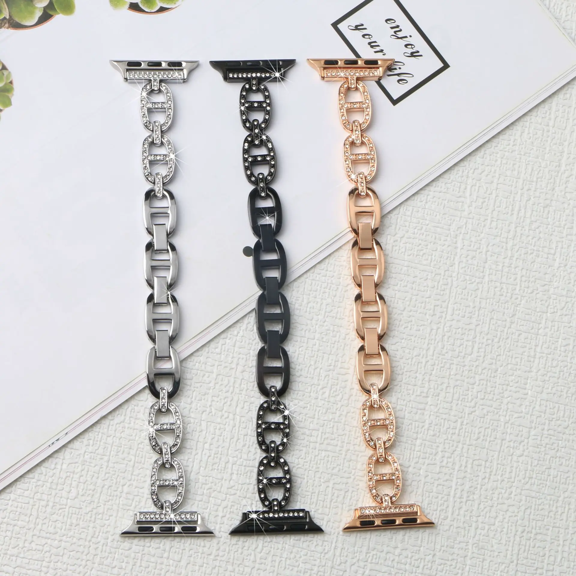 Watchband for Apple Watch Band 49mm 38mm 40mm 42mm 44mm Strap for iWatch Series 6/5/4/3/2/SE,Rhinestone Replacement Wristband