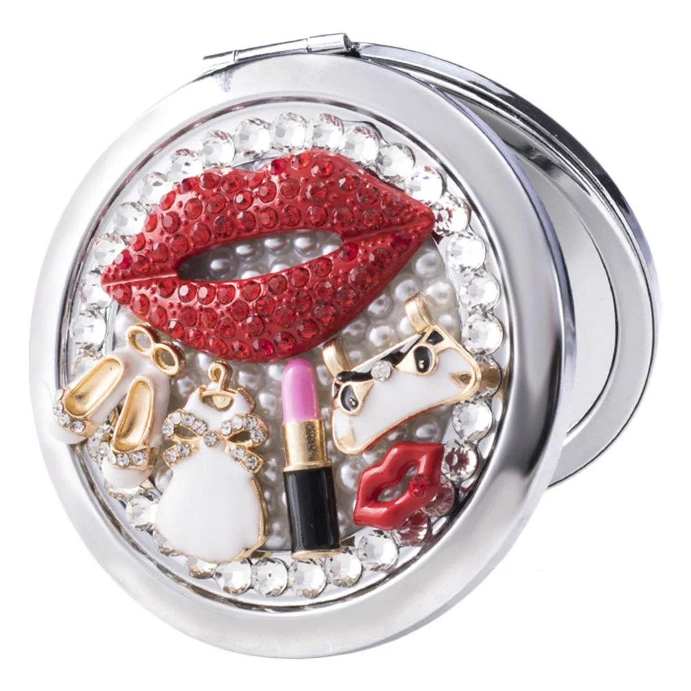 

Mirror Makeup Sided Compact Smallgirl Double Folding Dual Pocketcosmetic Held Hand Vanity Purses Purse Cosmetics Portable