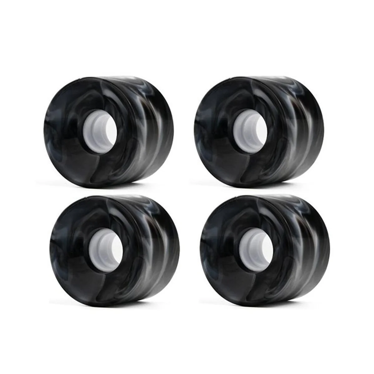 

70X51mm Surf Skateboard Wheels Outdoor 84A Hardness No Bearings Sliding Soft Skate Board 4 Wheels, Black