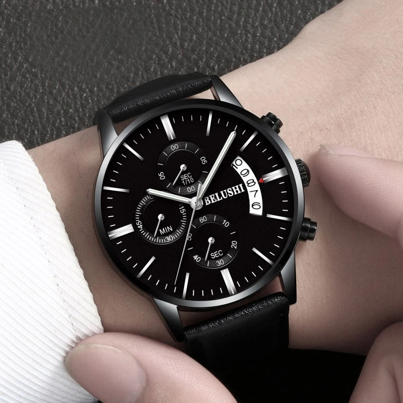 Часы наручные Belushi Мужские кварцевые с календарем роскошные повседневные
