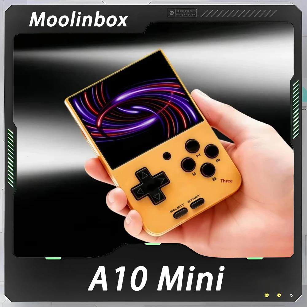 Фото Moolinbox A10 Мини-игровая консоль Ретро с открытым исходным кодом Портативная Linux 2,8-дюймовый экран 640 * 480 IPS для 2 игроков онлайн PSP GBA Подарки №1