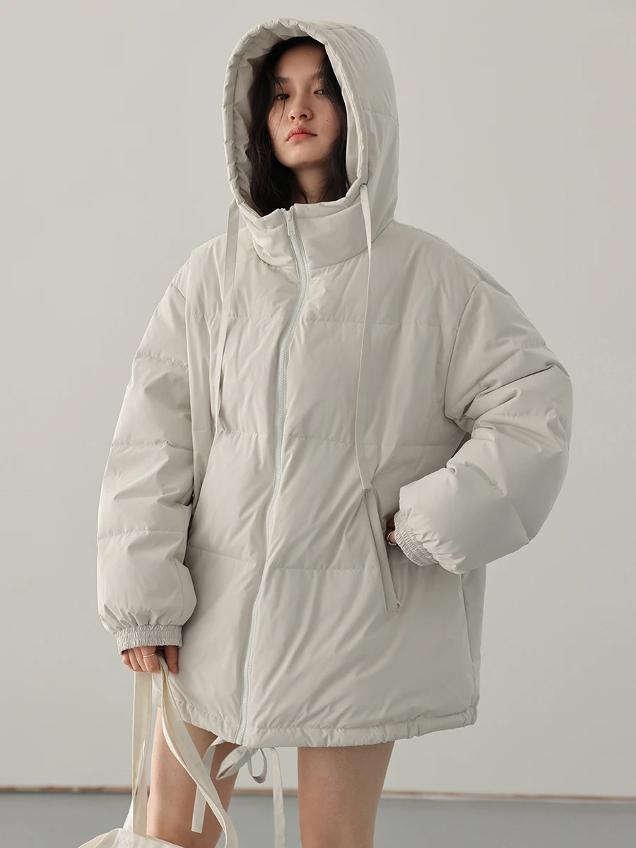 CHIC VEN Women's Down Coats Hooded 90 White Duck Down Jacket Female Overcoat Woman Coat Office Lady Autumn Winter 2023