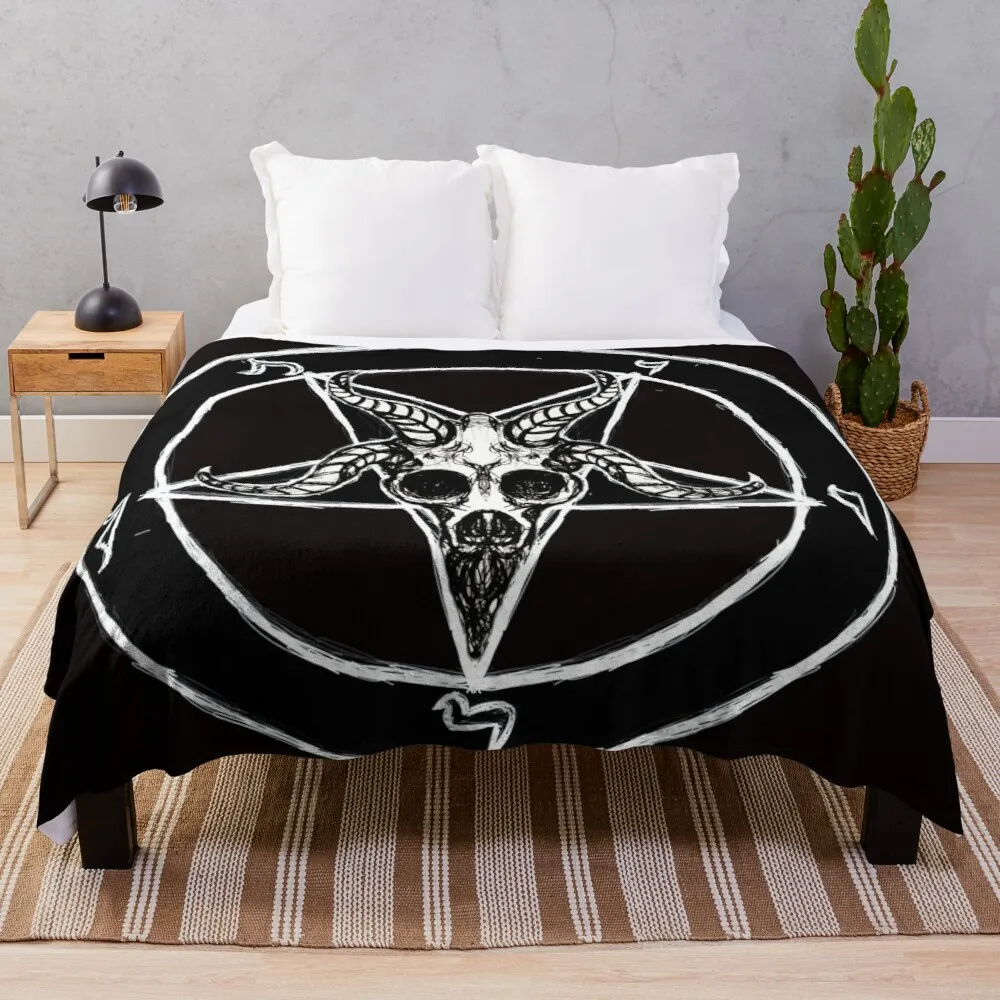 

Baphomet Pentagram Blankets Throws for Girls Boys Children's Kids Adult Gift Home Bedroom Decoration Flannel