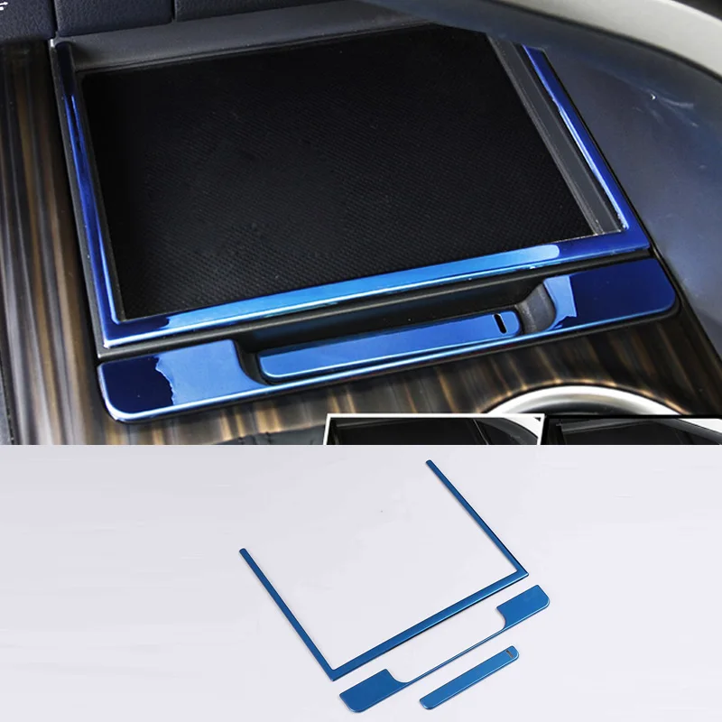 

For Toyota Camry 18-19 3* Stainless Front Center Console Box Storage Box Decorate Outer Frame Trim Car Interior Supplies