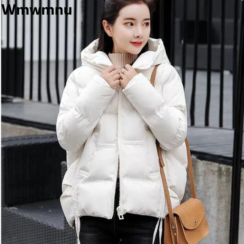 

Hooded Short Down Cotton Parkas Loose Oversize 85kg Warm Padded Jackets Thicken Winter Jaqueta Feminina Korean Cropped Casaco