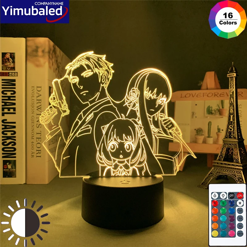 Anime SPY X FAMILY Loid Forger Group Led Night Light USB Cosplay Acrylic Figure Plate Neon 3D Lamp Atmosphere for Home Bedroom