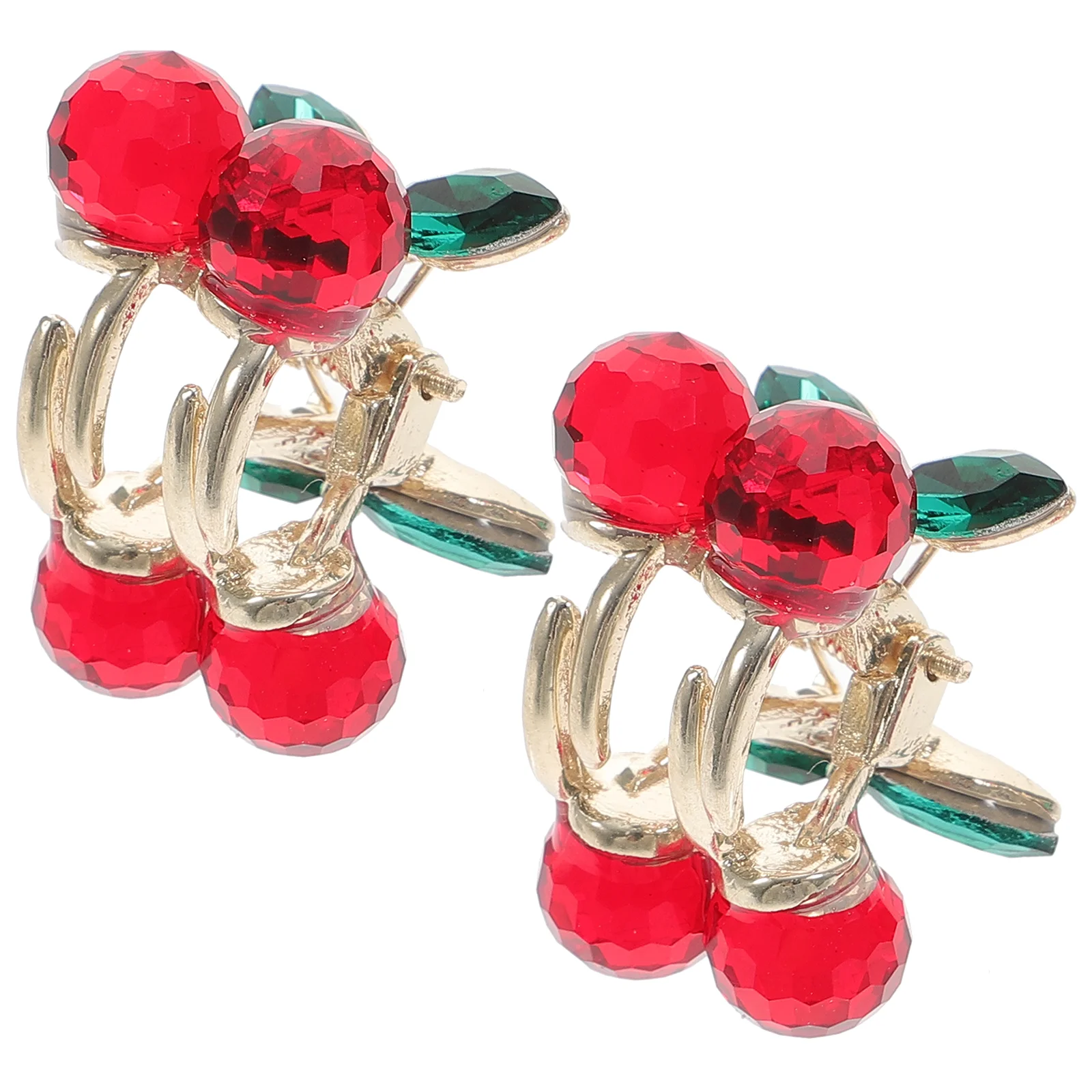 

Cherry Barrettes Hair Claw Clamp Girl Accessory Rhinestone Clip Women Jaw Clips Alloy Mini