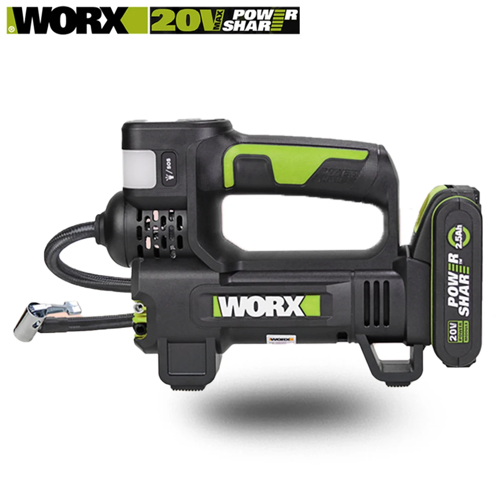 

WORX WU092 20V Stopping Single-Cylinder High-Pressure Household Air Pump And Automatic Charging Car Car Multi-function Air Pump