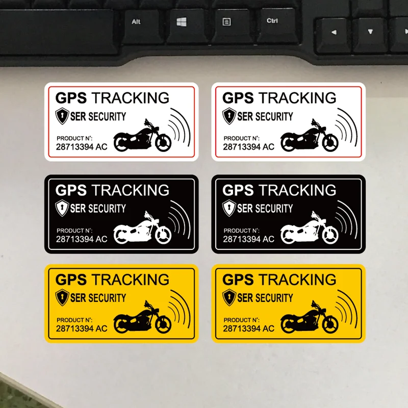 Сигнализация для отслеживания GPS, 2 шт. Предупреждение ждающая маркировка, водонепроницаемая Светоотражающая наклейка, подходит для мотоцикла, велосипеда, скейтборда, 8 см x 4 см