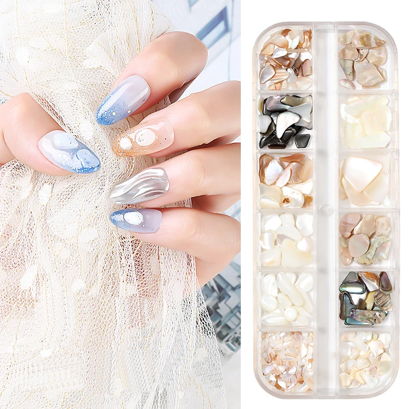 

WINMIR 12-color Manicure Shells Magic Nail Stickers Tin Foil DIY Nails Art Tools Long Box Mix Golden Fragments