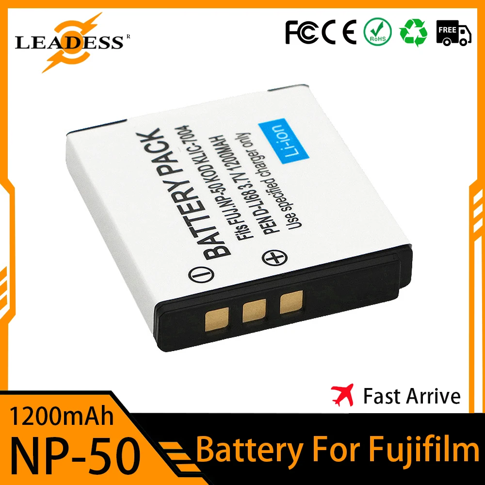 Аккумулятор NP-50 FNP50 для Fujifilm FinePix F200EXR F75EXR F70EXR F100fd F60fd F50fd XF1 XP100 XP150 XP170 X20 F605EXR KLIC-7004