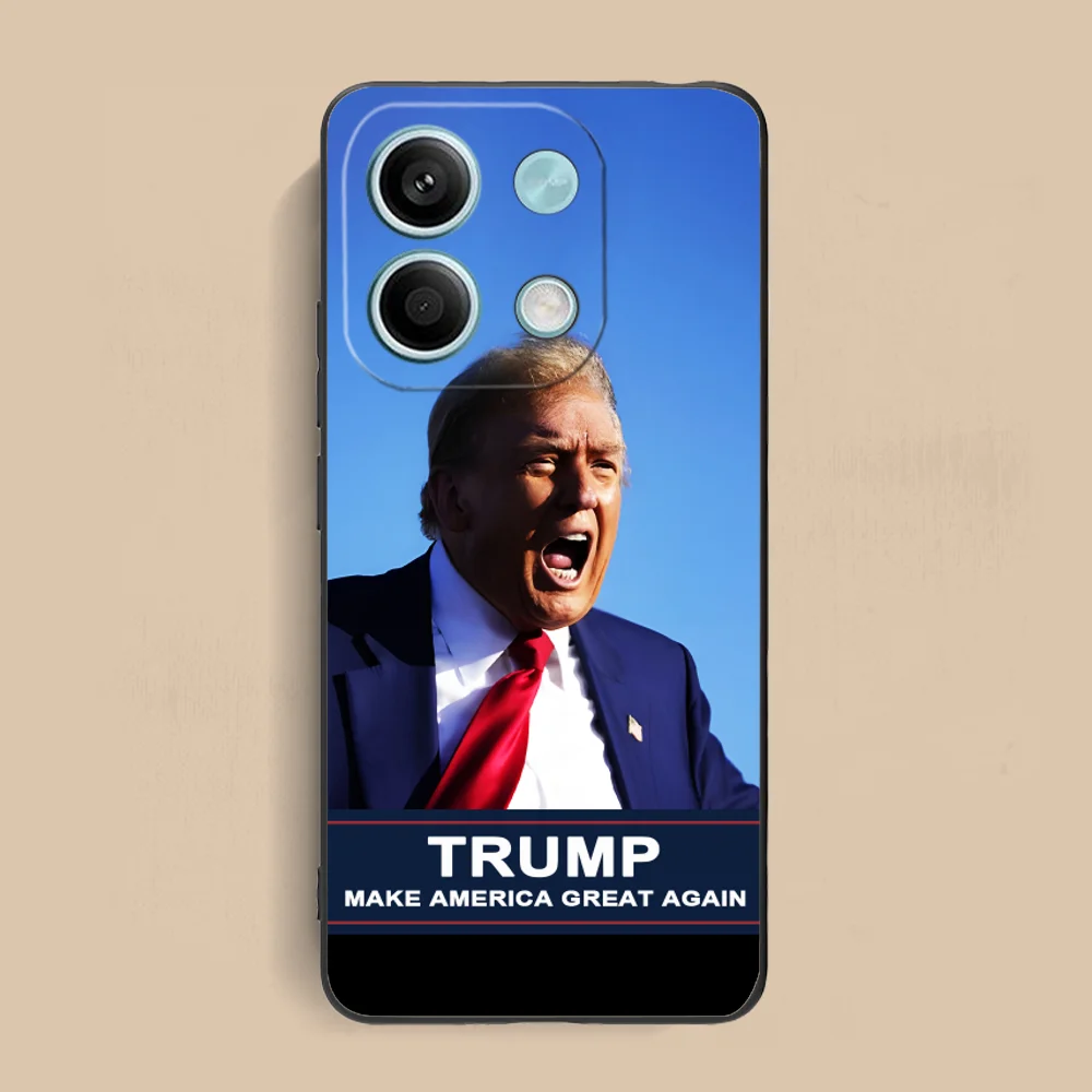 Trump Mobile Phone Case for Xiaomi Redmi Note 13 12 11 10 9 8 7 6 S A Pro Lite Plus 5G Black Cellphones Smartphone Cover