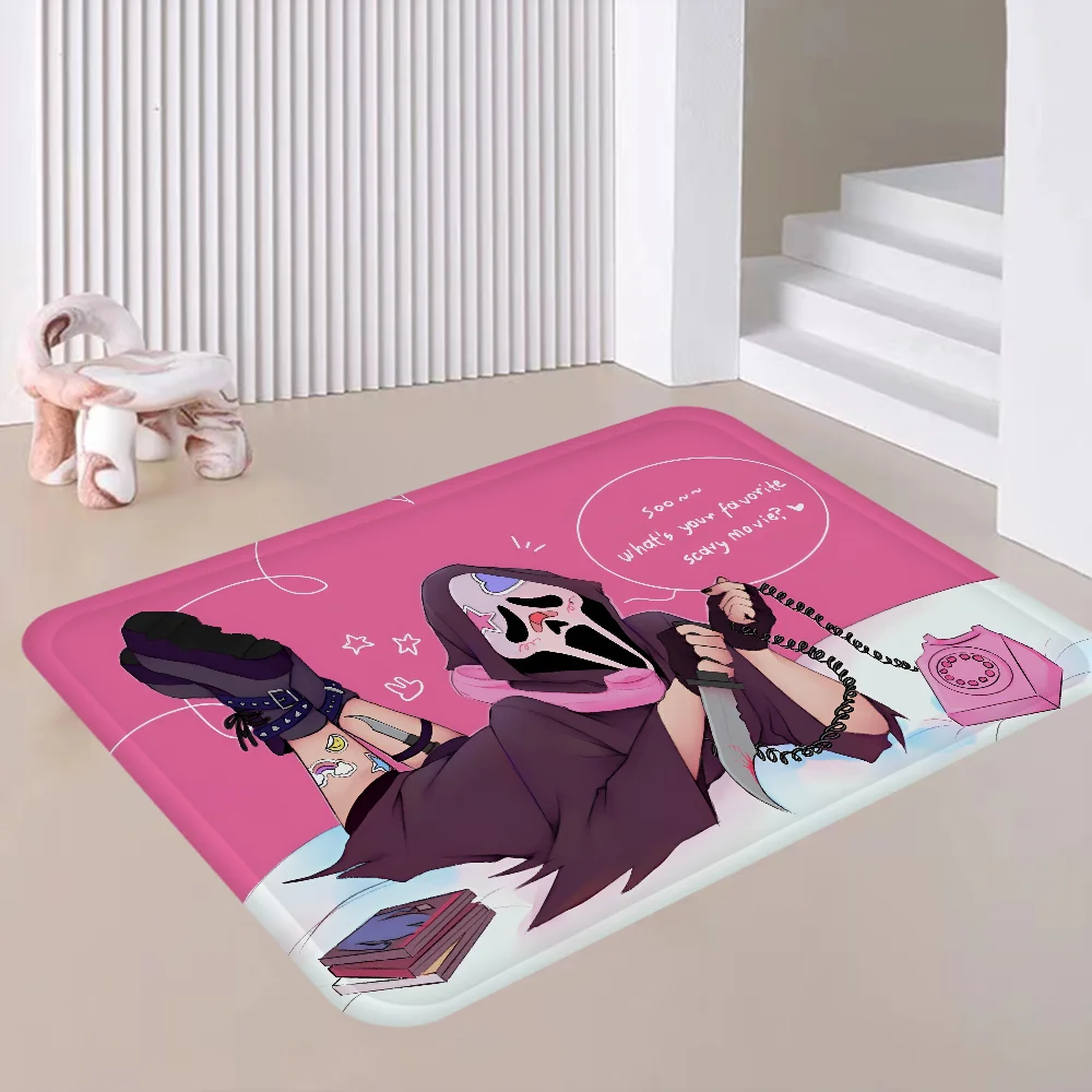 G-Ghostface H-Horror S-Scream Bath Mat Kids Room Bedroom Decoration Balcony Anti-Slip Doormat Living Alfombra