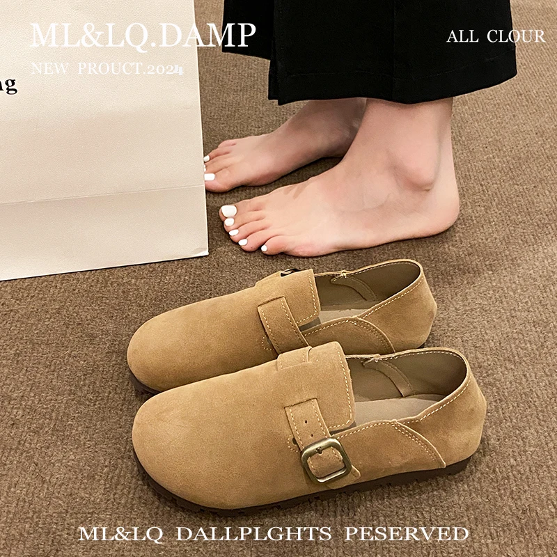 Женская обувь осенняя мягкая без шнуровки женская осень-лето Мокасины застежки