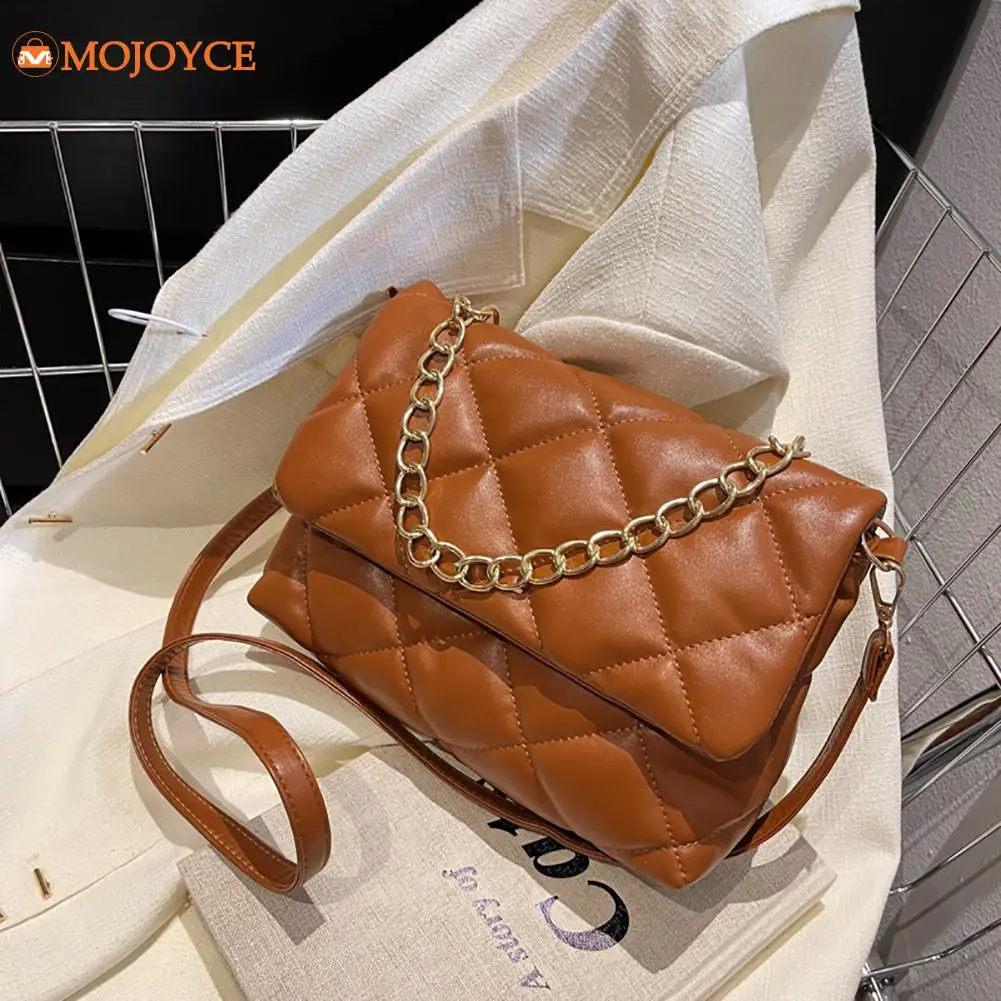 

Стеганая сумка с подкладкой, женская наплечная сумка из искусственной кожи в клетку с бриллиантами, зимняя женская сумка-тоут через плечо с ...