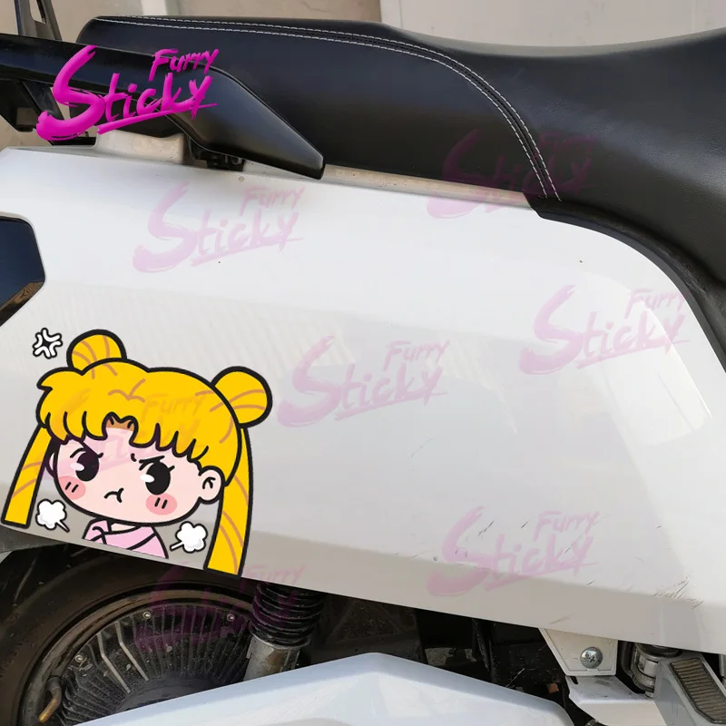 

Furry Sticky Angry Girl Anime Car Sticker Decal Car Accessories for Bumper Helmet Trunk Sticker for Laptop Stickers