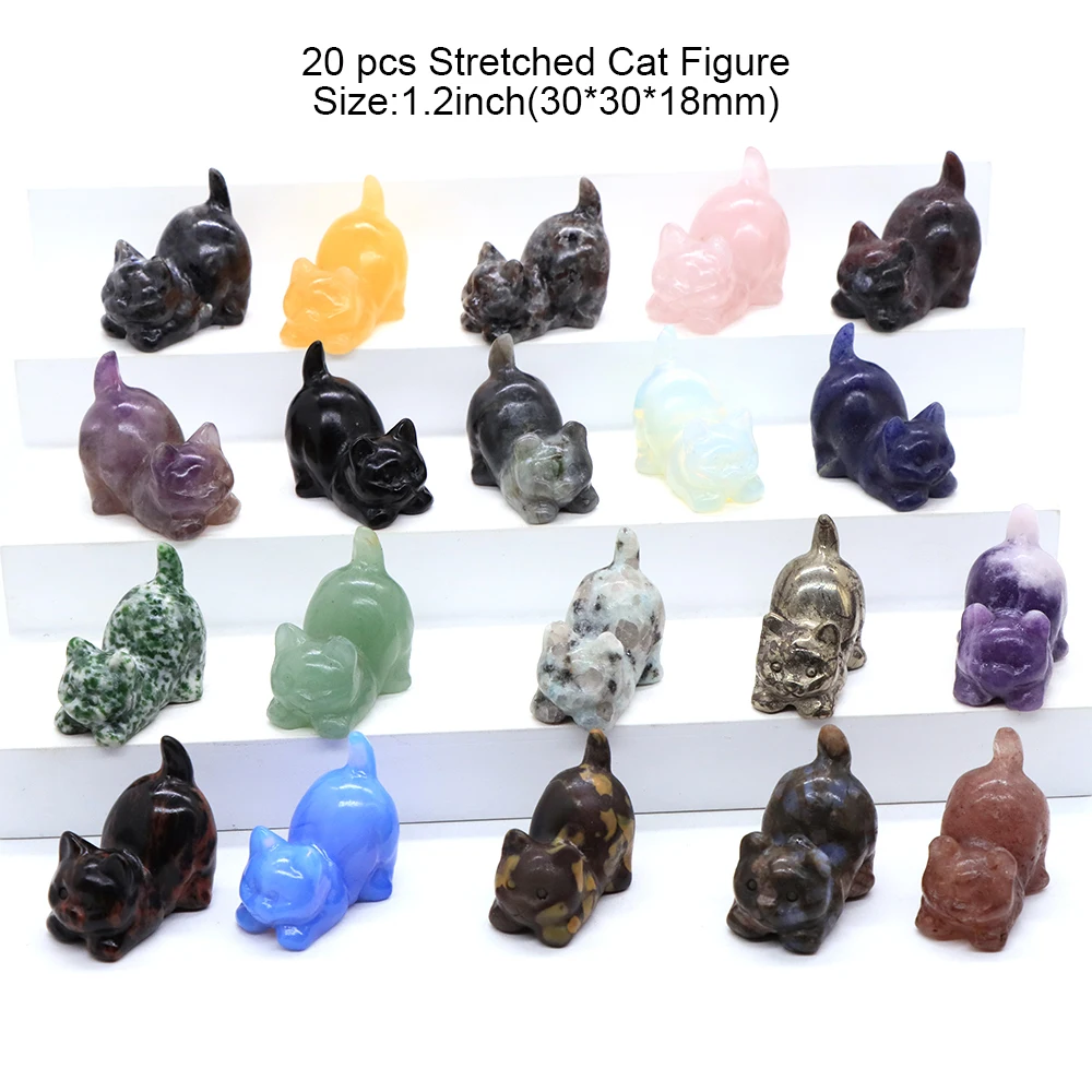 

Lots Color Natural Stones Animal Statues Healing Crystal Plant Figurine Gemstone Carved Angel Wicca Craft Decor Bulk Wholesale
