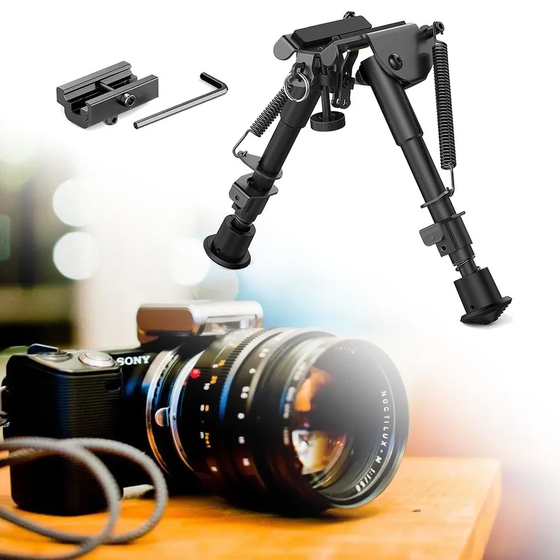 

V9 6~9 Inch Metal Adapter Retractable Camera Stand Convenient To Use Heavy Duty Professional Firm Camera Bipod for Outdoor