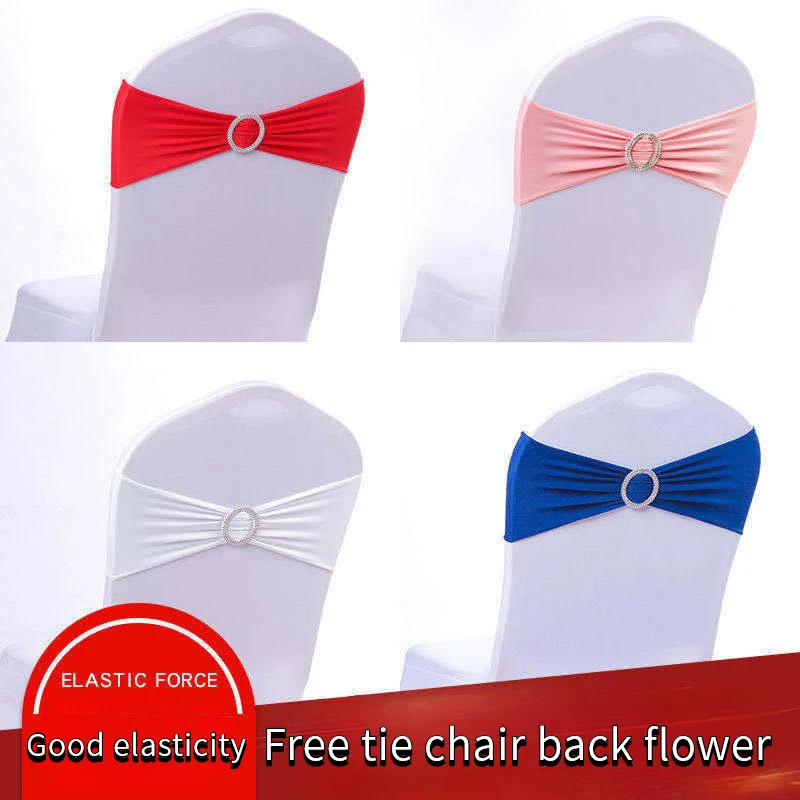 

20/50pcs Free Tie Elastic Bandage Elastic Chair Cover Bow Chair Back Decoration Hotel Chair Hoop Band