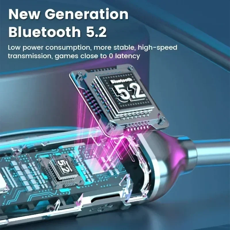 TWS Беспроводные наушники Bluetooth 5.3 Наушники с шейным ремешком Игровой светодиодный