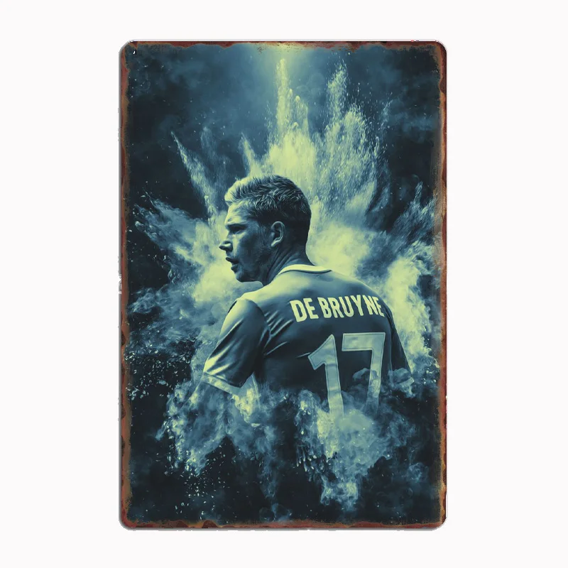 De Bruyne Иллюстрация Художественный Плакат Металлическая Табличка Клуб Домашний