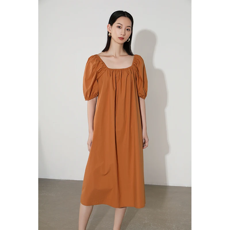 Платье Gdzy с пышными рукавами и квадратным вырезом дизайнерская универсальная