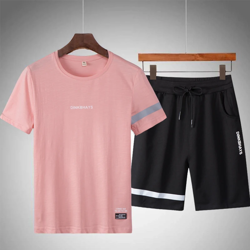 Summer Men's Sportwears Tracksuits New Fashion T-Shirts + Shorts 2 Pieces Set Casual Sets Men 4XL Streetwears Outfits Male 2023