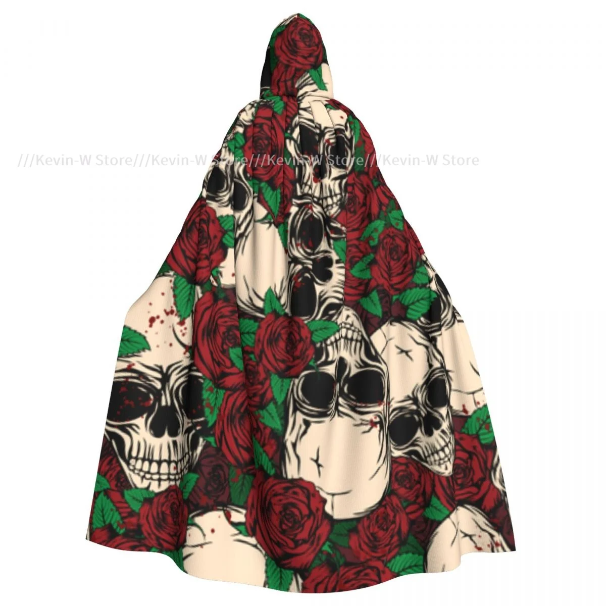 

Унисекс Взрослые черепа и розы плащ с капюшоном длинный костюм ведьмы косплей