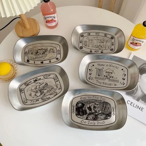 Винтажный металлический поднос Anlyxi