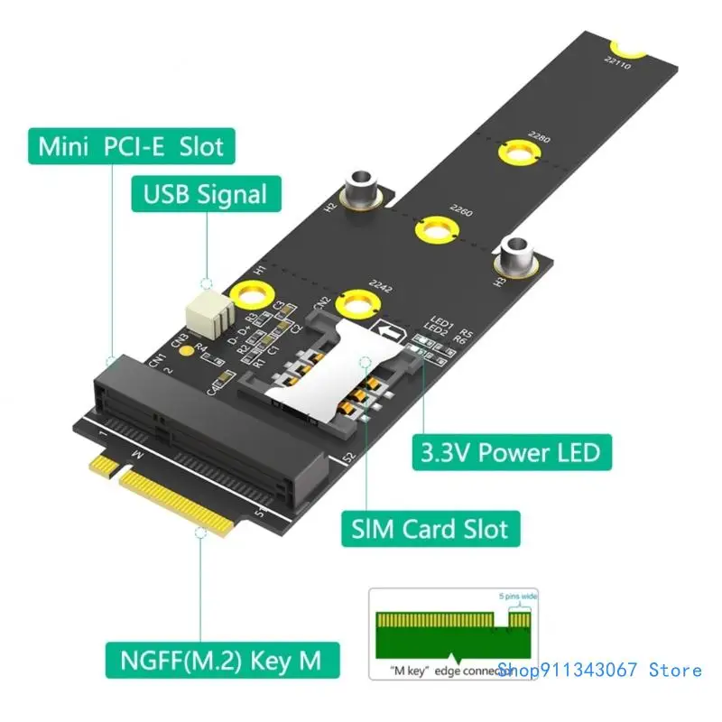 M.2 NGFF M Key для платы адаптера Mini PCIe 2242 2260 2280 221100 жесткого диска Прямая поставка