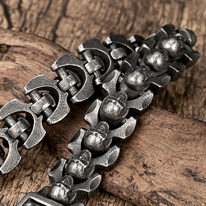 Мужской браслет из нержавеющей стали в стиле Ретро