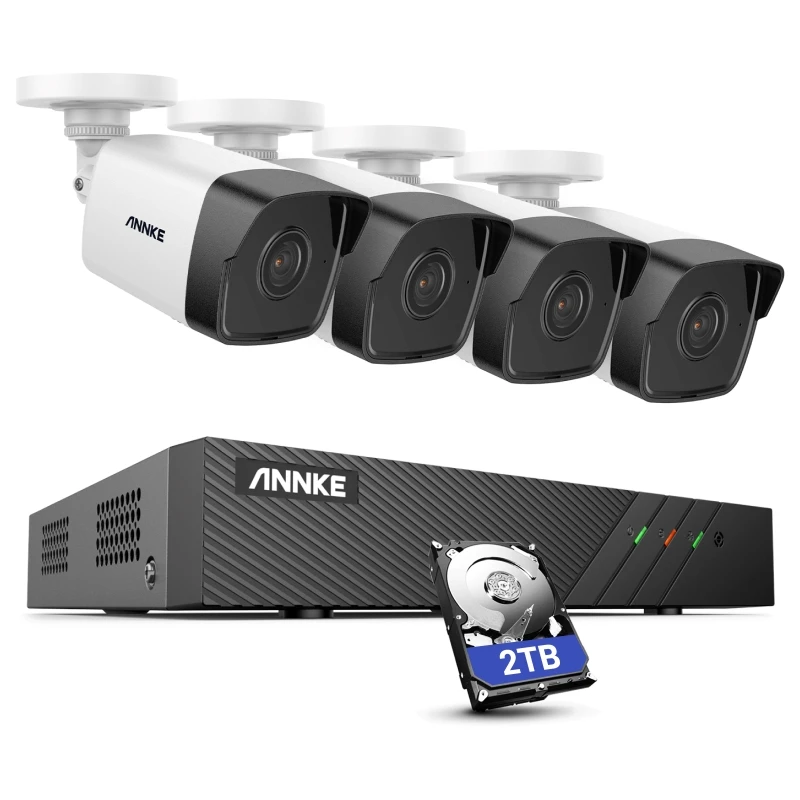 

H.265 + 5MP 8CH PoE IP NVR система камер видеонаблюдения 4 шт. открытый IP67 погодозащищенный аудио в камере видеонаблюдения с 2 ТБ HDD