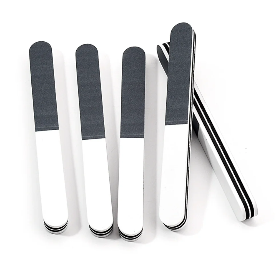 

5 PCS Thickening 3 Side Nail Polishing Strip Tools Nails Strips Black White Gray Fake Nails File Strips Professional Nail Care