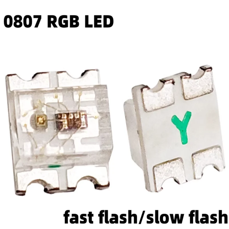 50 шт. SMD светодиодные бусины светодиод 0807 полноцветная быстрая вспышка медленная
