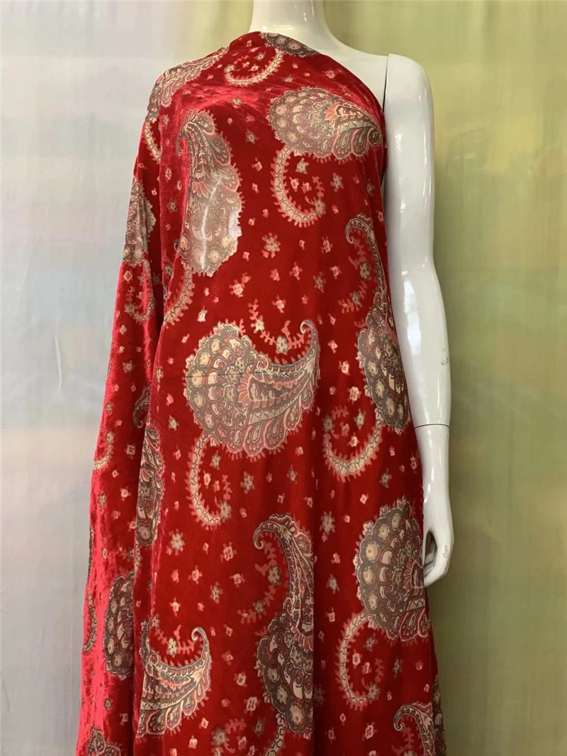 Silk Burnt-out Flannel Velvet Fabric Brocade Fabrics Perspective Silk Fabric silk cloth For Women Dress