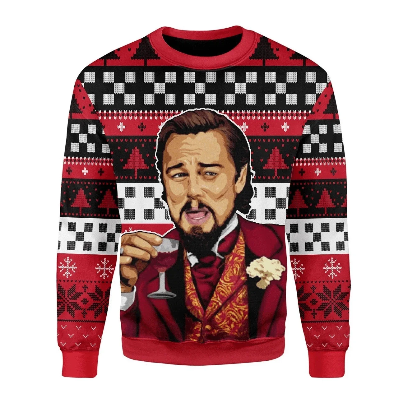 Autumn And Winter Clothing Laughing Leo DiCaprio Meme Ugly Christmas Sweater Gift Santa Clau Pullover Men 2023 3D Sweatshirt Top