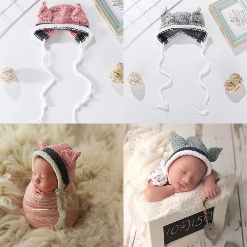 

Newborn Photography Posing Props Gift Crochet Knitted Hat Baby Infants Photo Cap