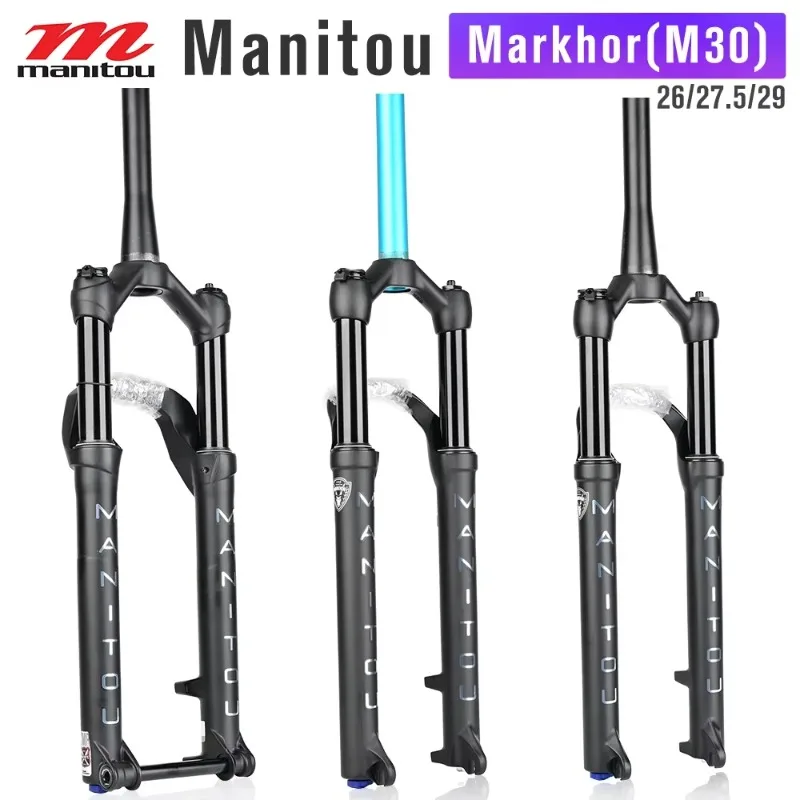 Фото Вилка передняя для горного велосипеда Manitou MARKHOR MTB с воздушно-масляной амортизацией, 26/27.5/29 дюймов, с дистанционной блокировкой. №2