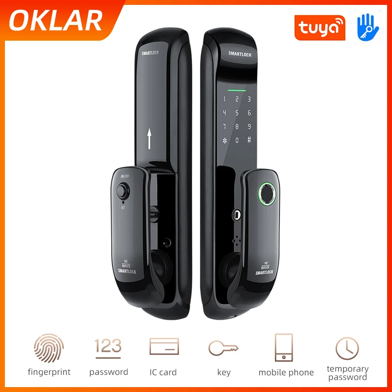 

OKLAR Прямая продажа с завода, безопасность Tuya Wifi APP TTlock, дистанционное управление, биометрический замок с дактилоскопическим паролем