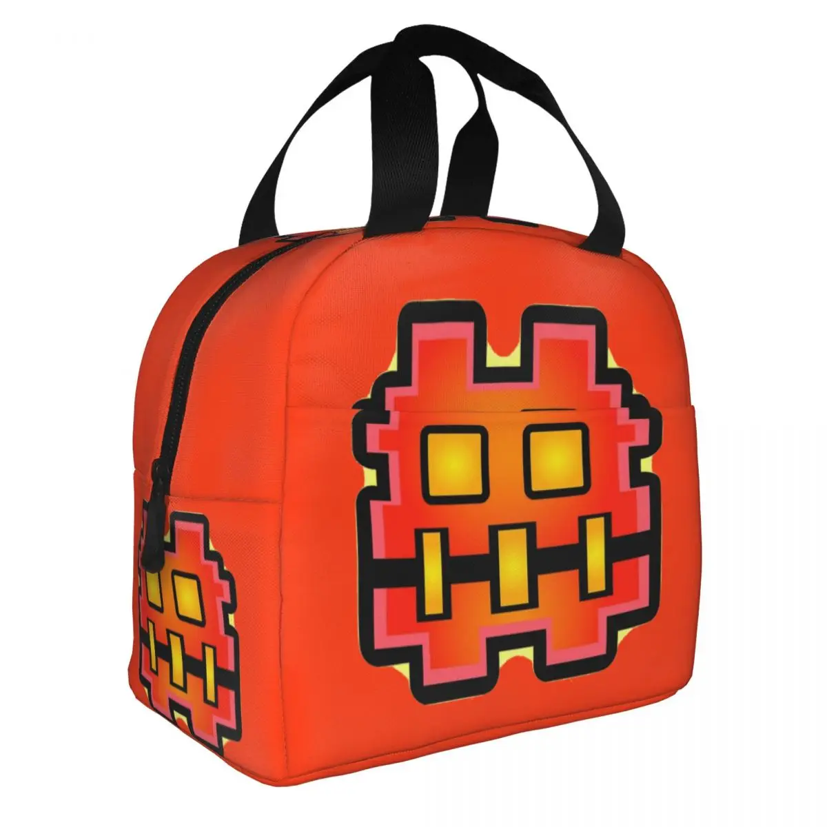 Geometry Cube Gaming Insulated Lunch Bags Thermal Bag Lunch Container Dash Cube Game Tote Lunch Box Food Storage Bags Outdoor