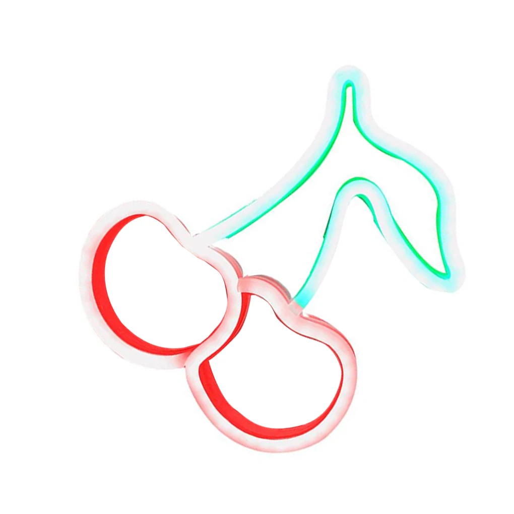 

USB Cherry Neon Light Girls LED Wall Hanging Decorative Soft Lighting INS Style Lamp Store Decoration green pink
