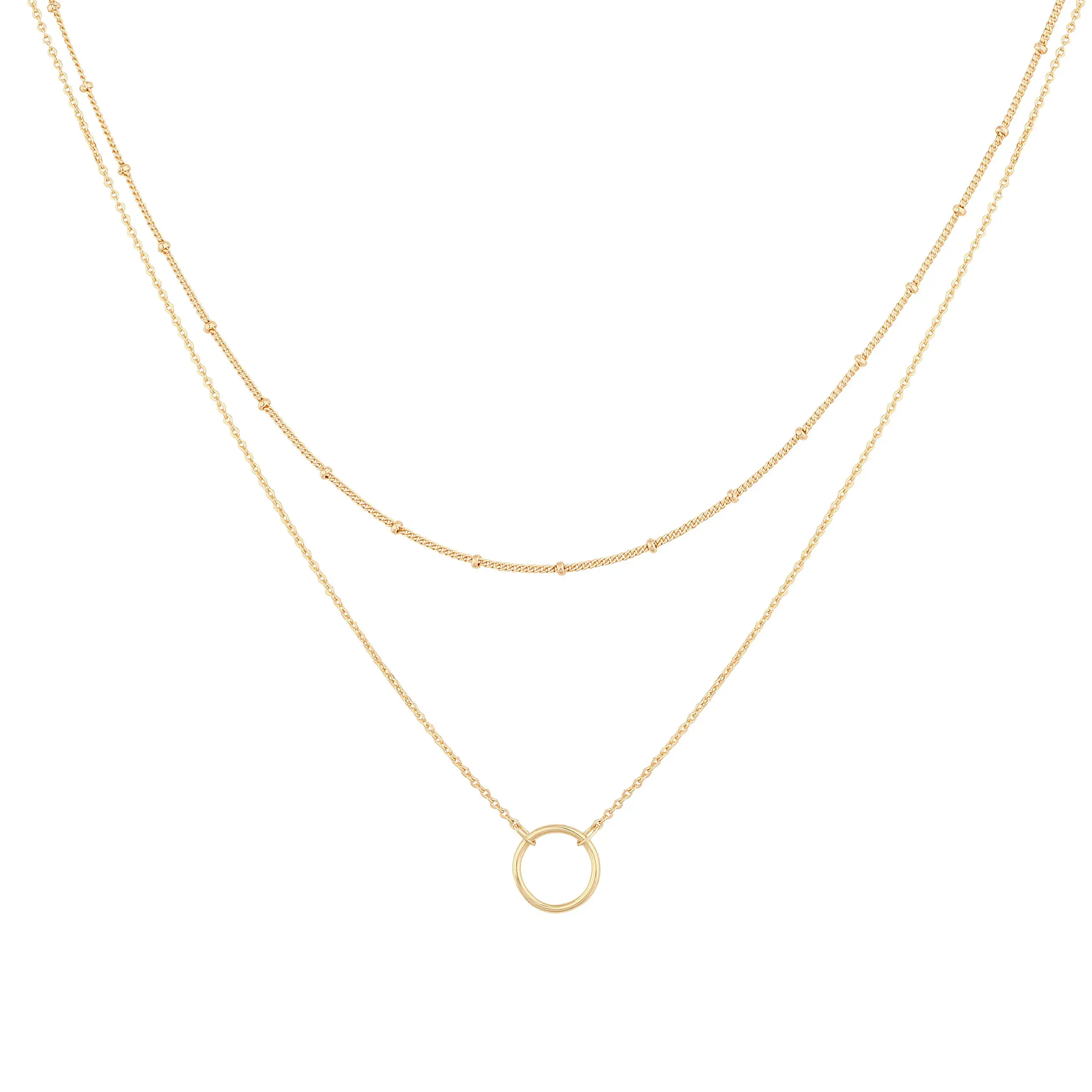 

Layered Heart Necklace Pendant Handmade 18k Gold Plated Dainty Choker Arrow Bar Layering Long Necklace for Women
