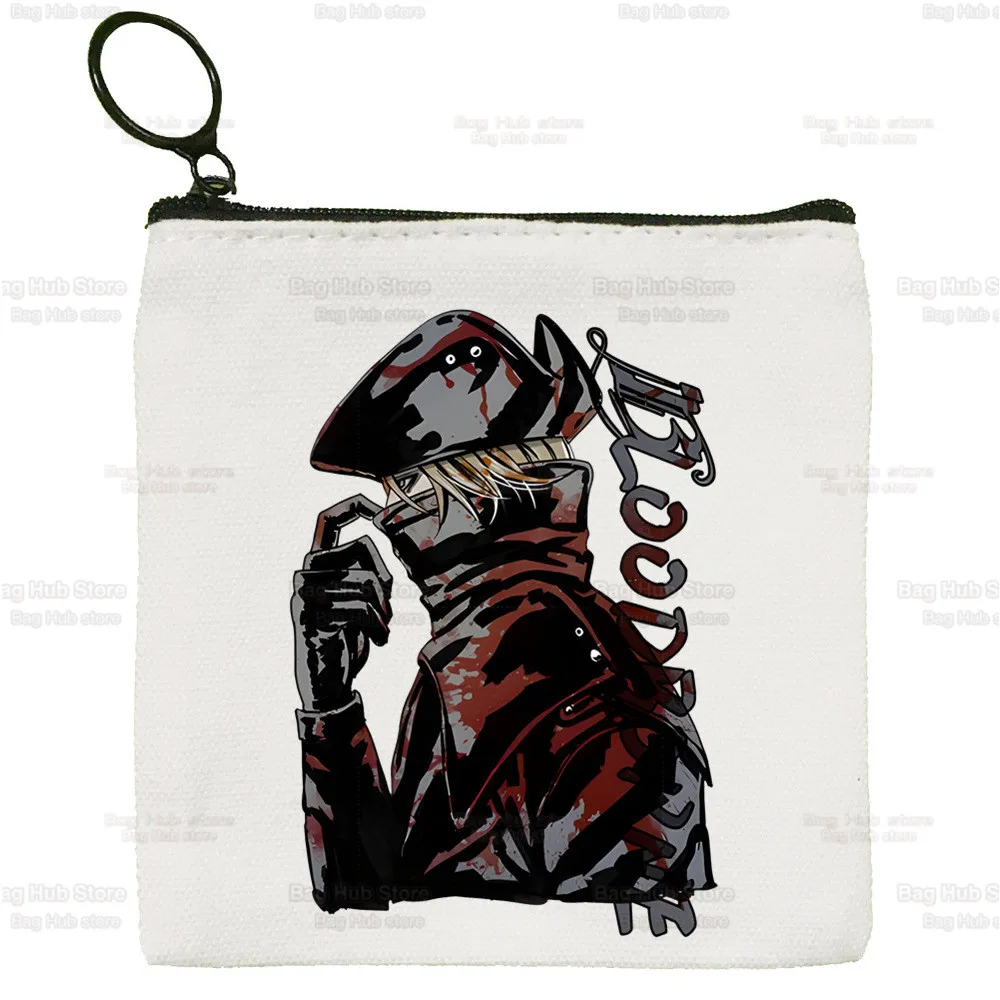 Bloodborne Hunter Game Women's Bag Pure Marker Symbol White Bag Cloth Bag Coin Blood Borne Maria Purse Bag Handbag