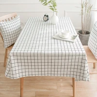 high quality luxury cotton table cloth white black check waterproof oilproof no wash hotel wedding dining room table cloth cover