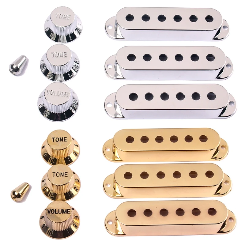 

Guitars 6 Hole Single Coil Pickup Cover & 1V2T Knob Switch Tip Set Of 3