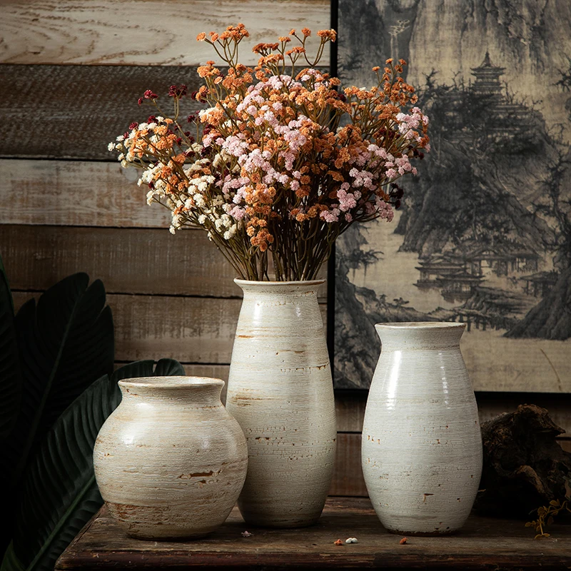 

Jingdezhen грубая Керамика Столешница керамическая ваза дышащая глина горшок для гостиной прикроватные украшения шары