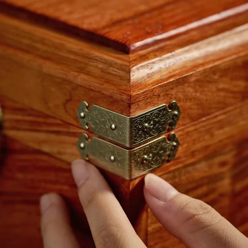 Шкатулка для драгоценностей из цельного дерева ретро-коробки хранения держатель