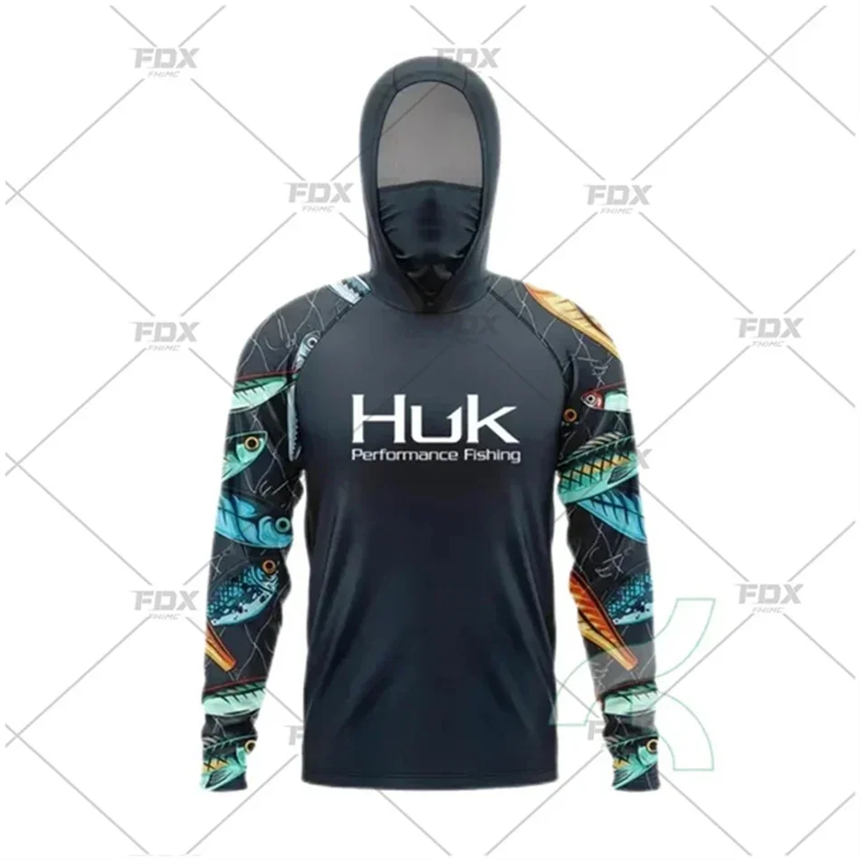 Фото HUK рубашки для рыбалки, маска, гетры, толстовка, одежда для мужчин, одежда для рыбалки с длинными рукавами, защита от ультрафиолета, футболки для рыбалки с защитой от комаров №3