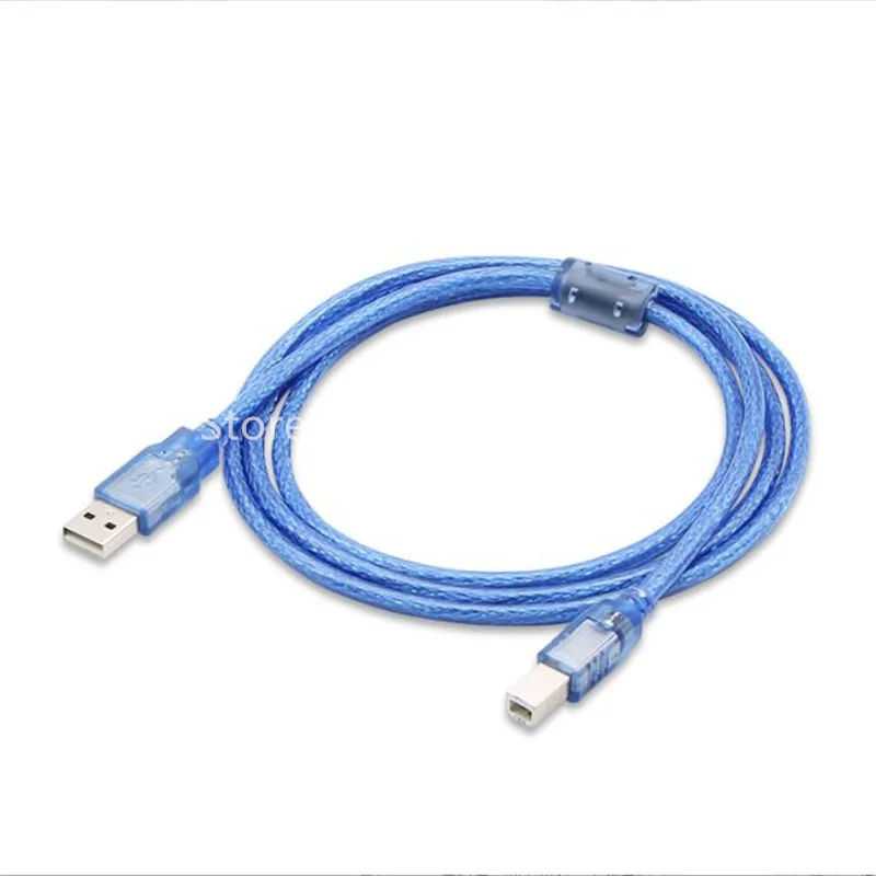 

100Pcs/Lot Transparent Blue 5FT 10FT 0.5M/1M/1.5M/3M USB 2.0 Printer Cable Type A to B Male High Speed Scanner Data Cord